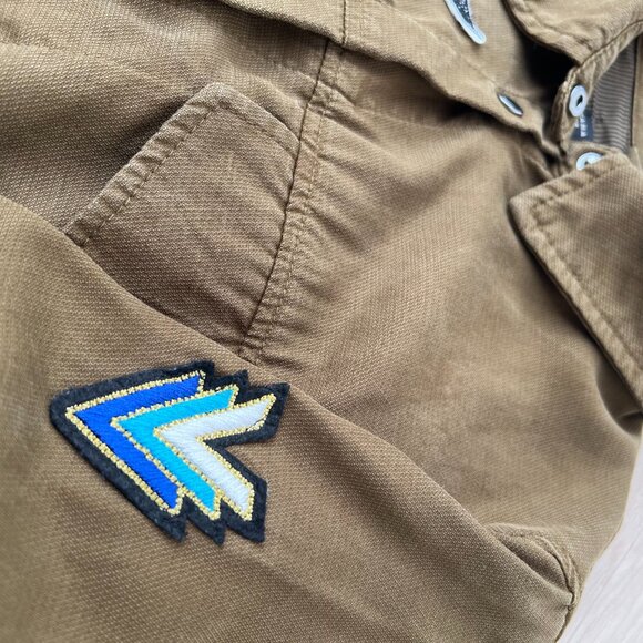 Zara Trafaluc Outerwear Olive Army Green Patch Long Duster Shacket (S) / Grunge - Picture 4 of 15